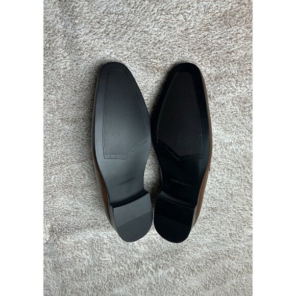 Calvin Klein Junberg Brown Leather Penny Loafers Men\'s Dress Shoes NWOB